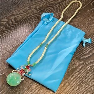Gem vase necklace, gems and crystals